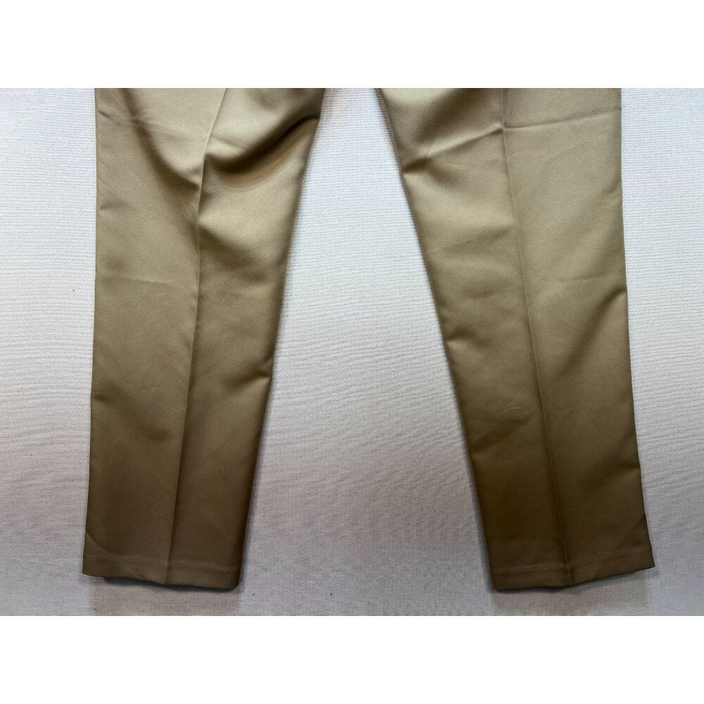 Men's Slim Fit Dress Pants Flat Front Size 31x29 Khaki Solid - Picture 13 of 13